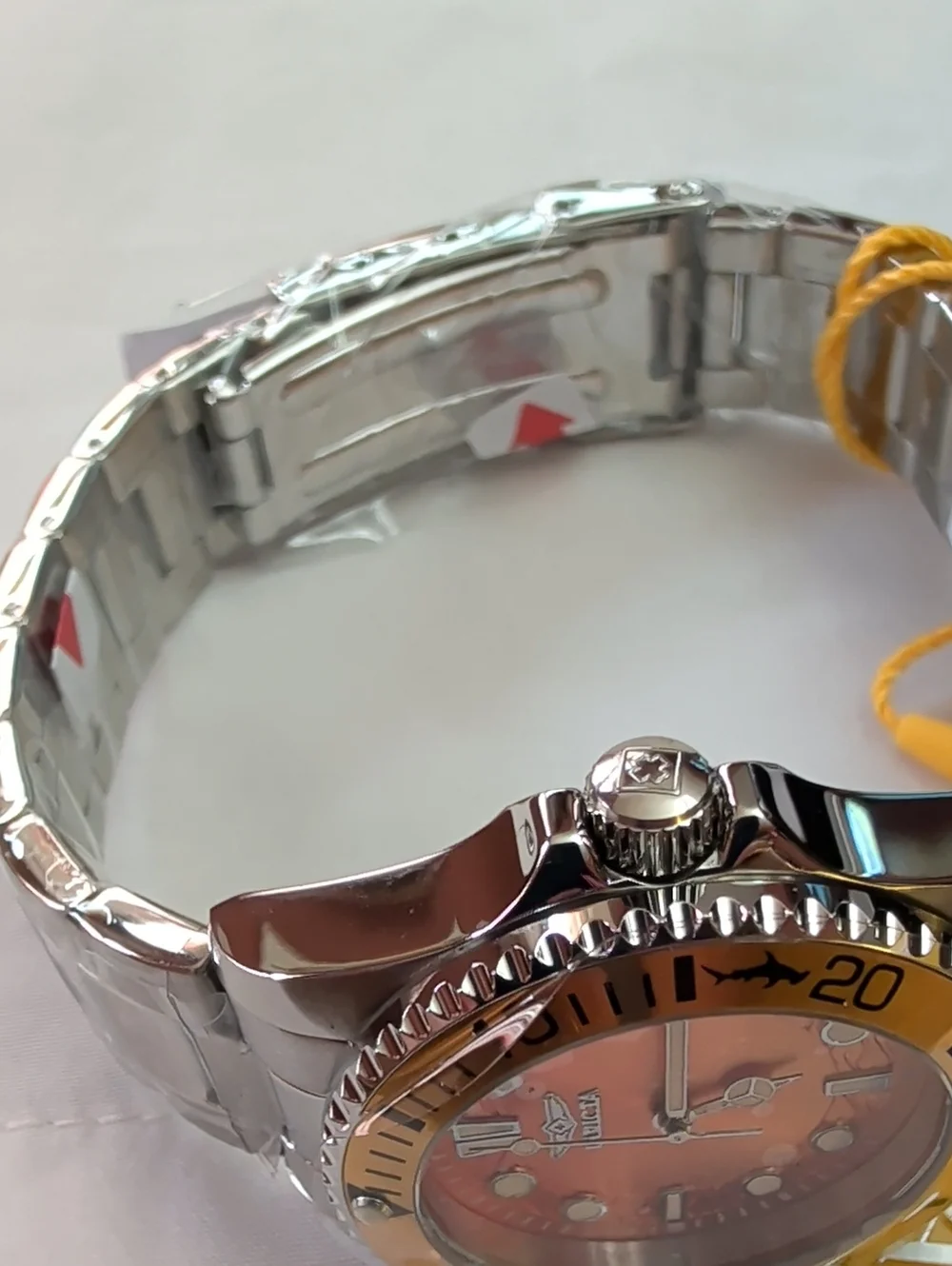 NWT Womens Invicta Pro Diver Stainless Steel Watch – Orange Dial & Bezel 34mm